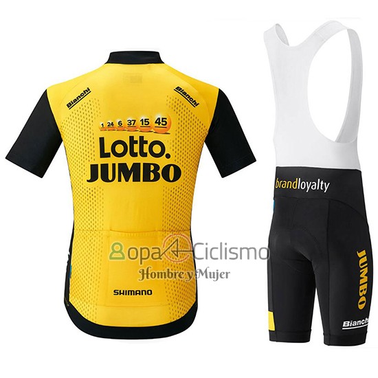 Lotto NL Jumbo Ropa Ciclismo Culotte Corto 2018 Mangas Cortas AMarillo y Negro